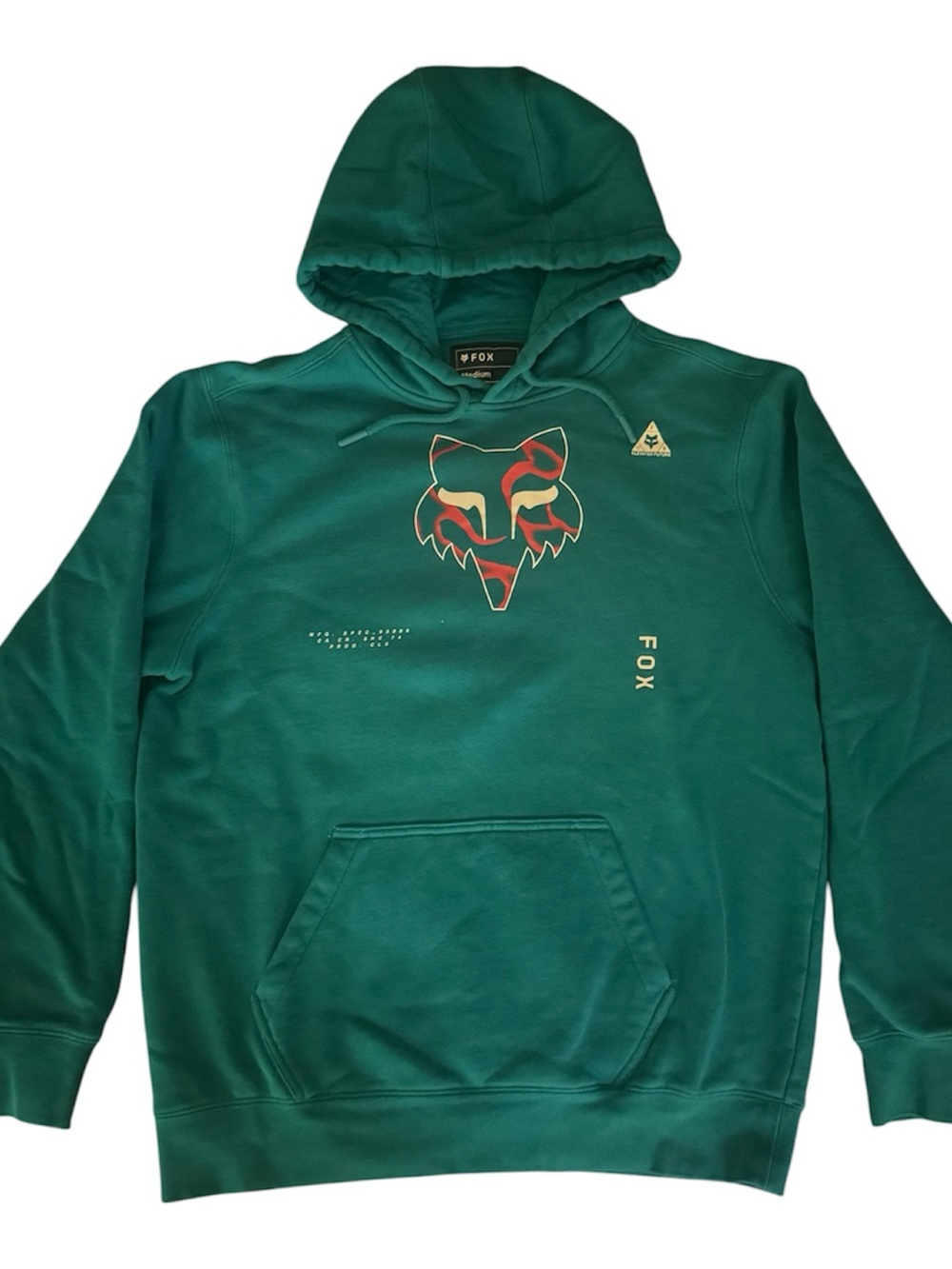 Fox Teal Green Pullover Hoodie with Graphic Fox Head